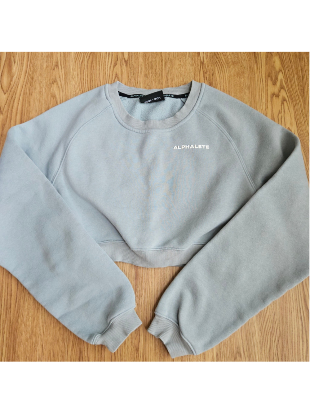 Alphalete Classic Cropped Crewneck Sweatshirt Blue Womens Small Athletic Active